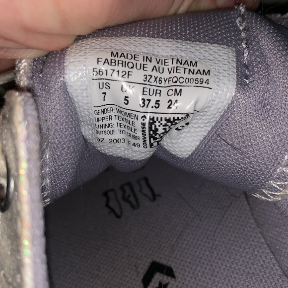 White glitter converse low - Picture 3 of 4